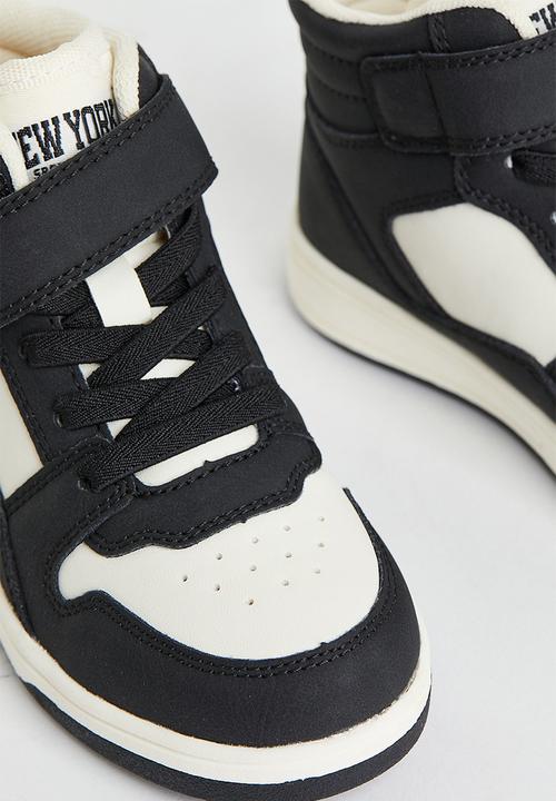H&M - Hi-top trainers - black/white