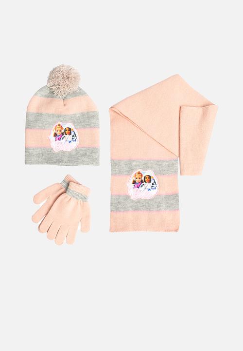 Character Group - 3 Piece winter set - barbie - pink & grey 