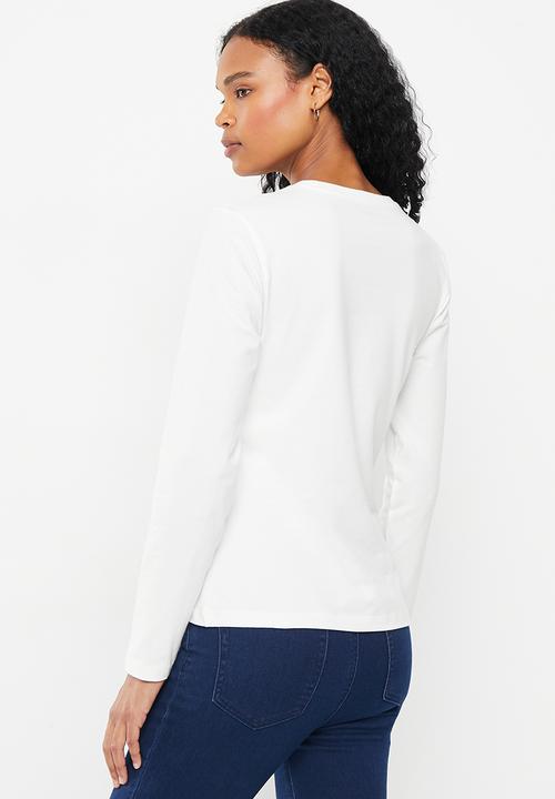 POLO - Women sml pony ls T-shirt - ecru