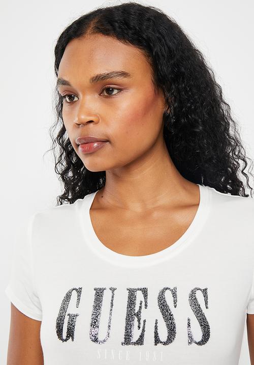 GUESS - Short sleeve cn fanny tee - cream white