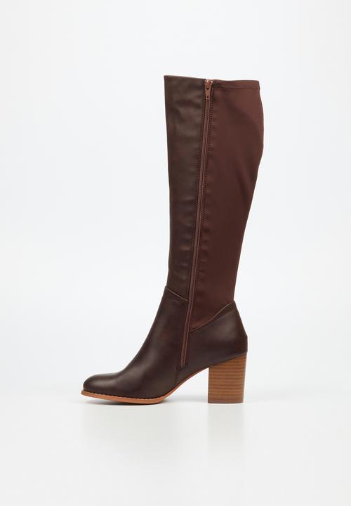 Miss Black - Ahlam 7 knee length boot - chocolate