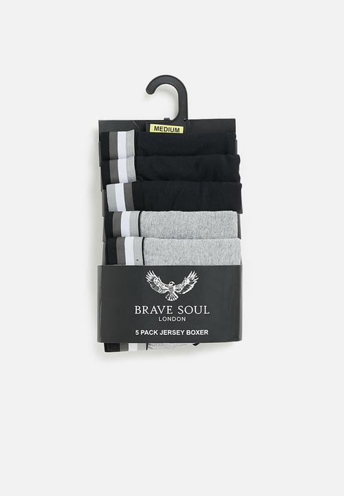 Brave Soul - Haye underwear 5 pack - black & grey 