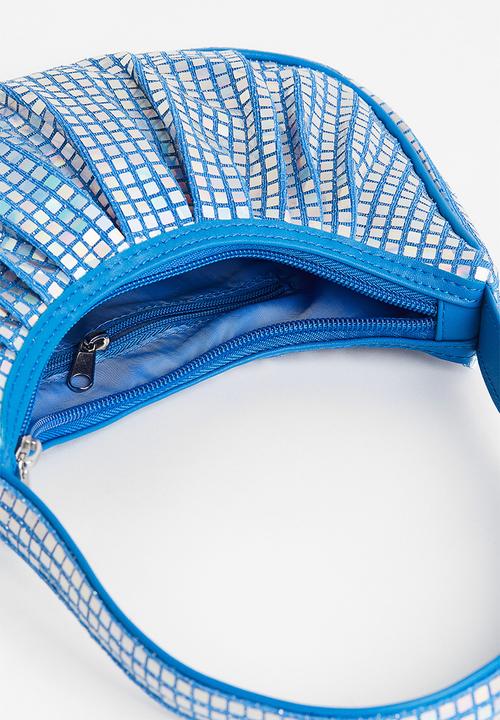 H&M - Sequined mini shoulder bag - blue/silver-coloured