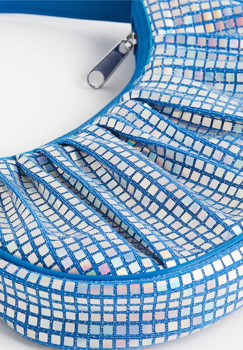 H&M - Sequined mini shoulder bag - blue/silver-coloured