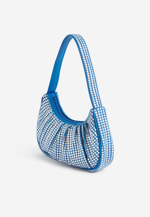 H&M - Sequined mini shoulder bag - blue/silver-coloured