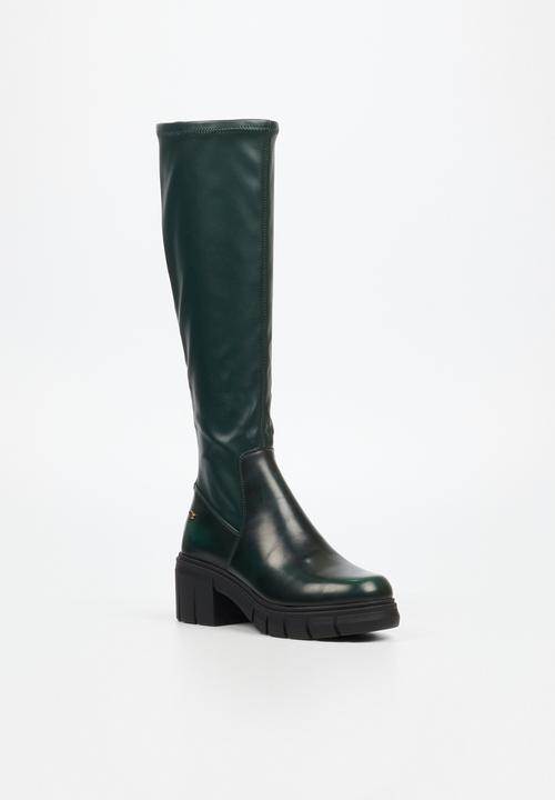 Miss Black - Calypso 2 knee length boot - green