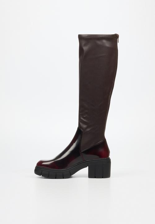 Miss Black - Calypso 2 knee length boot - burgundy