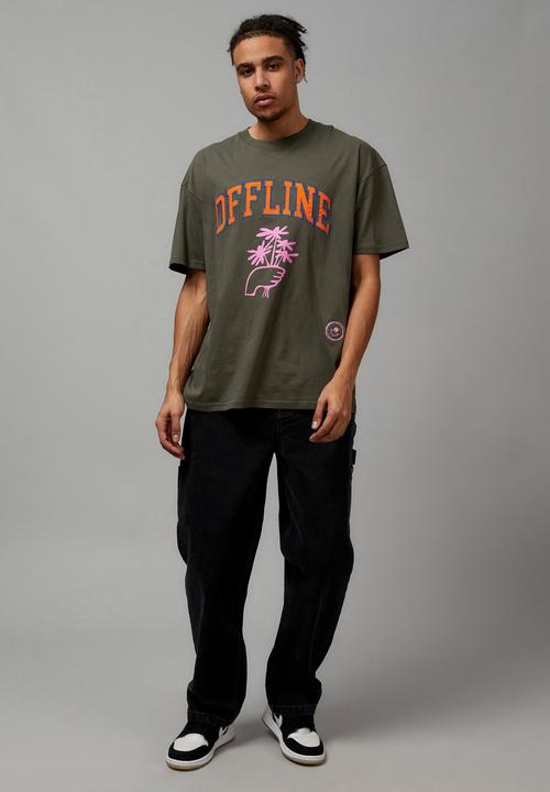 Cotton On -  Oversized open gallery t-shirt - hunter green & offline