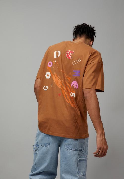 Cotton On - Oversized open gallery t-shirt - Tobacco & good times 