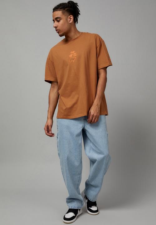 Cotton On - Oversized open gallery t-shirt - Tobacco & good times 
