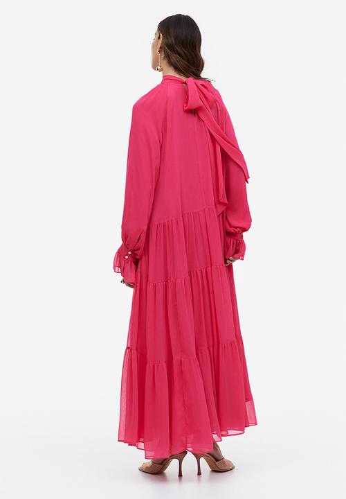 H&M - Tiered maxi dress - cerise
