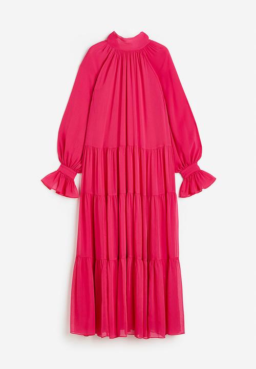 H&M - Tiered maxi dress - cerise