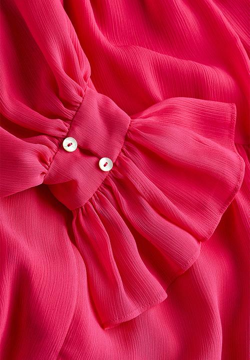 H&M - Tiered maxi dress - cerise