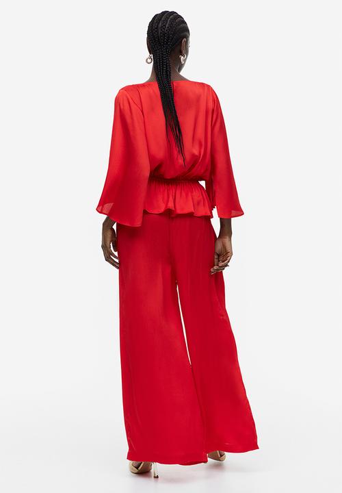 H&M - Crêpe-weave jumpsuit - bright red