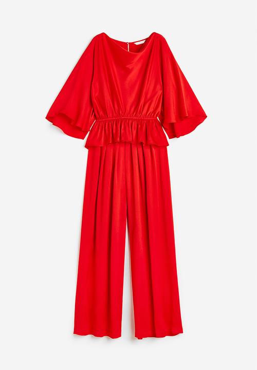 H&M - Crêpe-weave jumpsuit - bright red