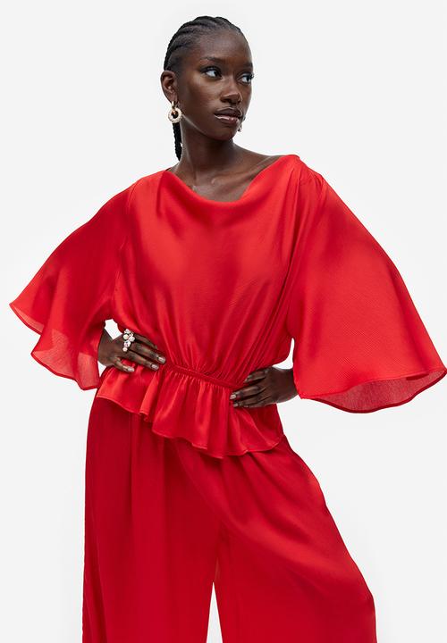 H&M - Crêpe-weave jumpsuit - bright red