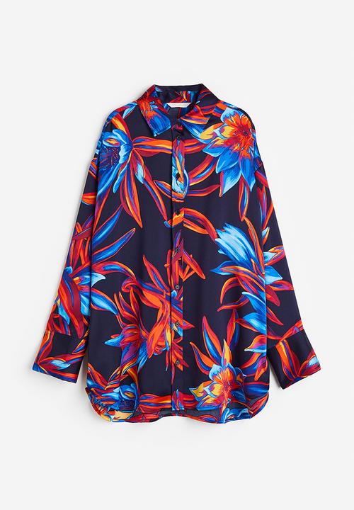 H&M - Patterned shirt - navy blue/patterned