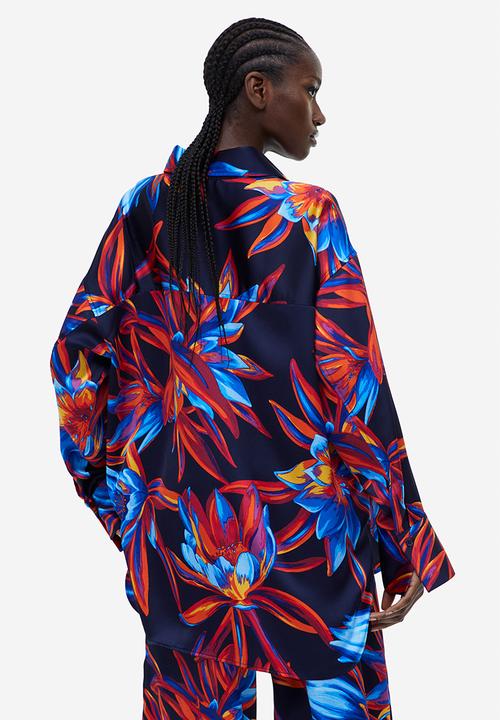 H&M - Patterned shirt - navy blue/patterned