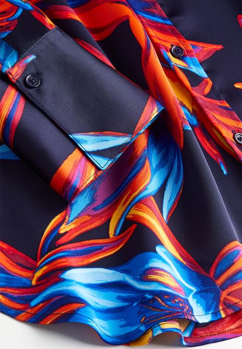 H&M - Patterned shirt - navy blue/patterned