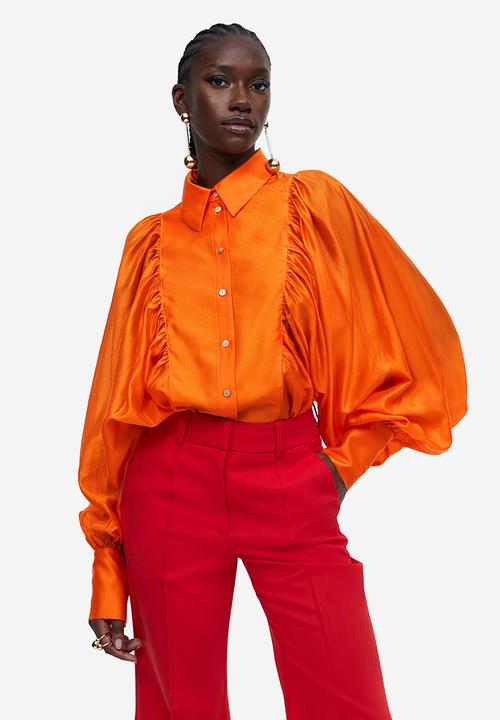 H&M - Balloon-sleeved blouse - orange