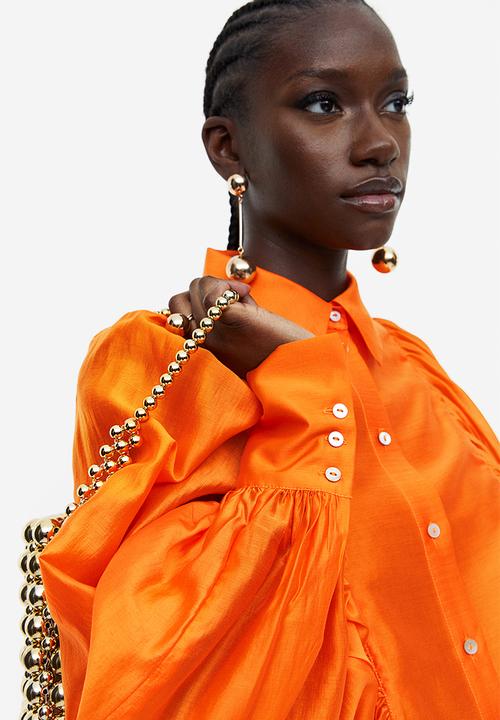 H&M - Balloon-sleeved blouse - orange