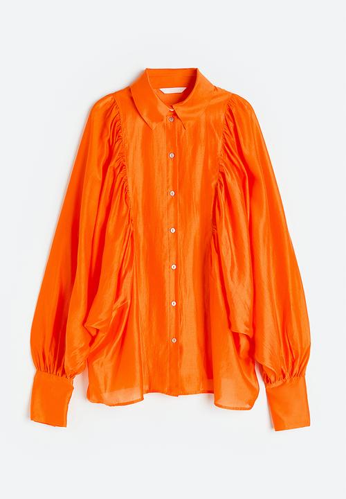 H&M - Balloon-sleeved blouse - orange