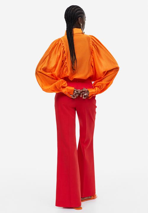 H&M - Balloon-sleeved blouse - orange