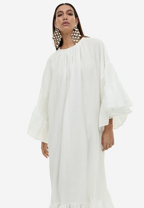 H&M - Flounced kaftan dress - white
