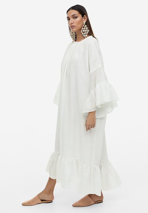 H&M - Flounced kaftan dress - white