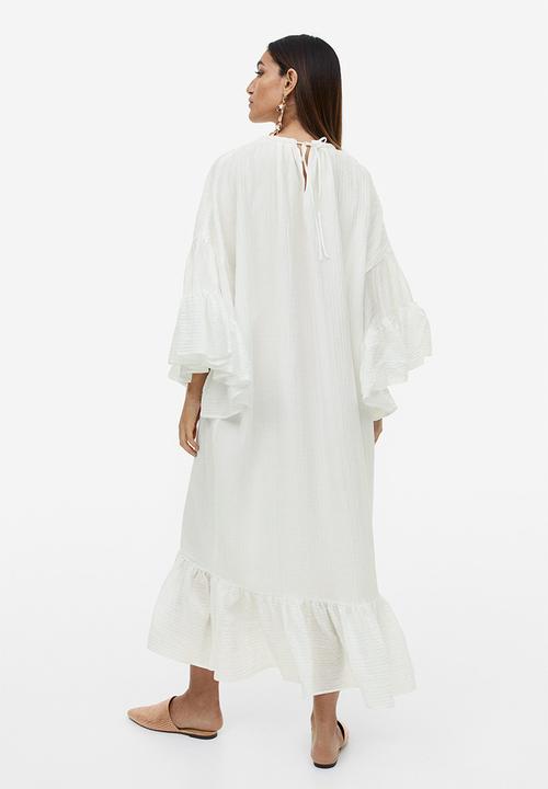 H&M - Flounced kaftan dress - white
