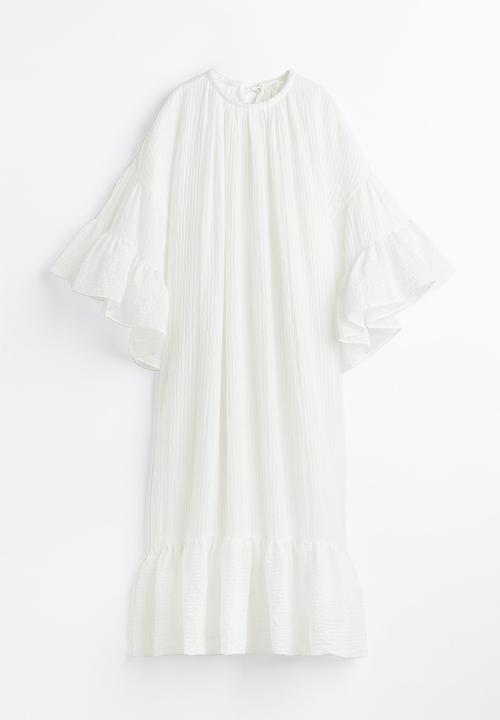 H&M - Flounced kaftan dress - white