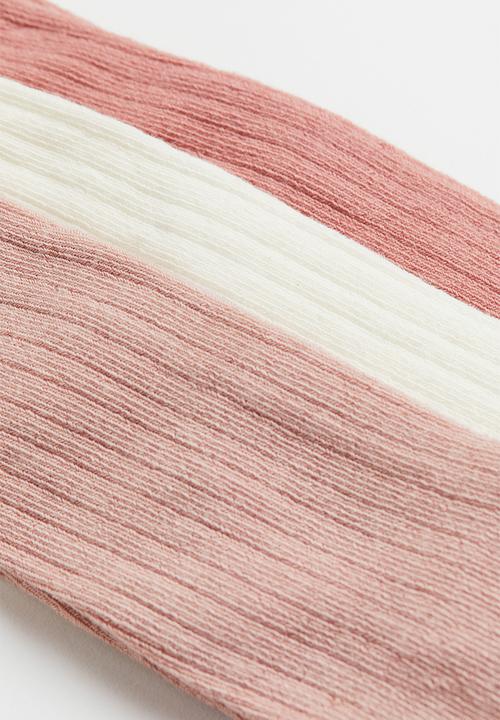 H&M - 3-Pack tights - light pink/white/old rose