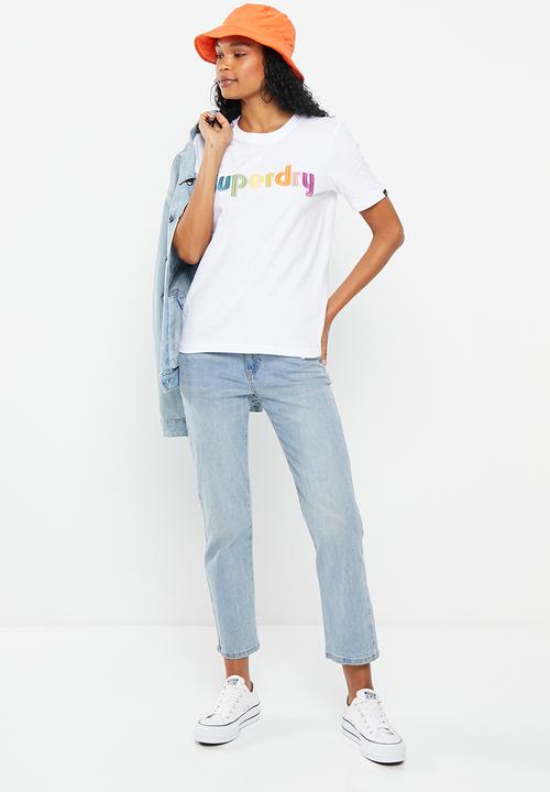 Superdry. - Vintage cl rainbow tee - optic