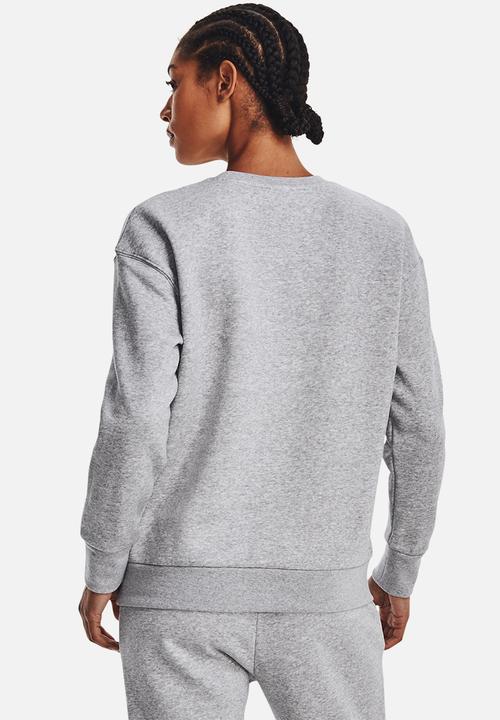 Under Armour - Essential fleece crew - mod gray light heather/white