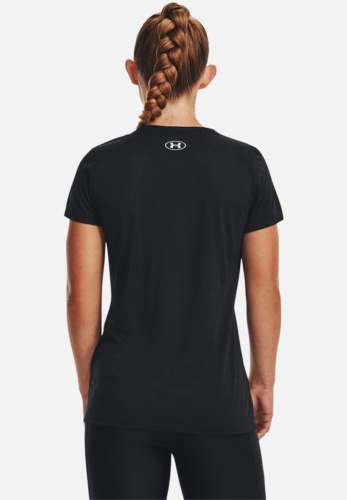 Under Armour - Ua tech solid script short sleeve - black/gray mist/pitch gray