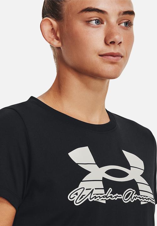 Under Armour - Ua tech solid script short sleeve - black/gray mist/pitch gray