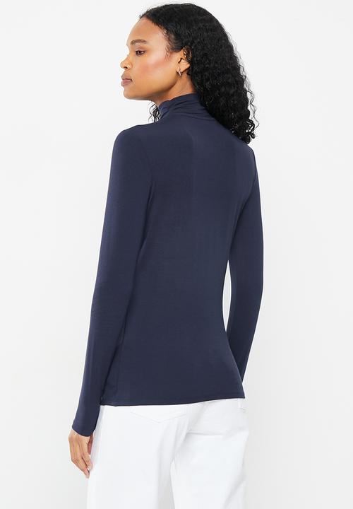Pringle of Scotland - Long sleeve turtle neck tee - navy