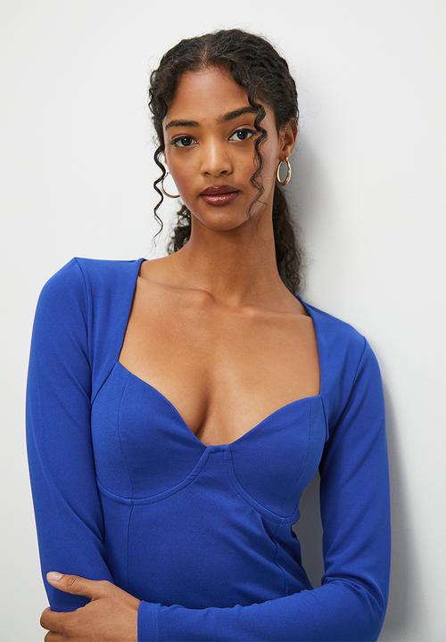 Blake - Corset detail mini dress - cobalt