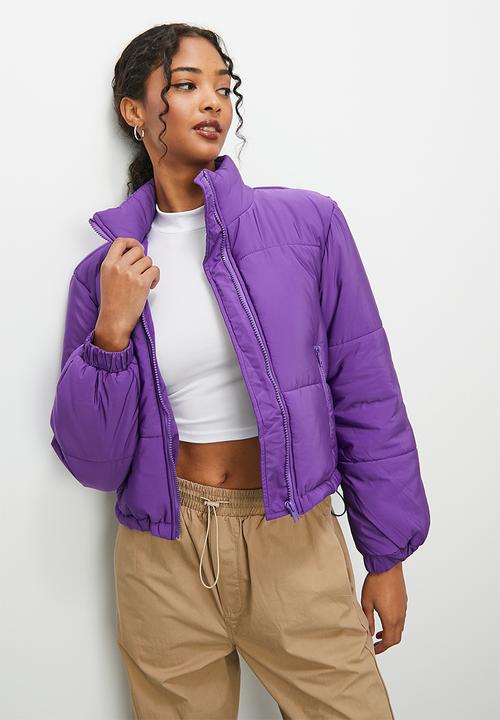 Blake - Cropped puffer - purple