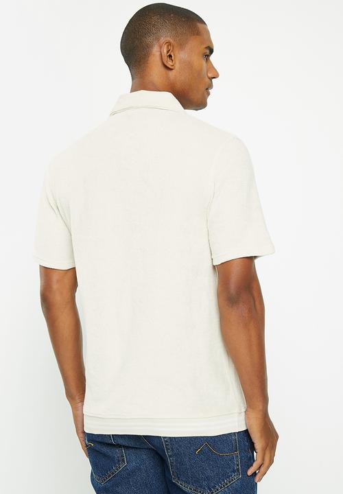Ben Sherman - Ben terry self stripe polo - ivory