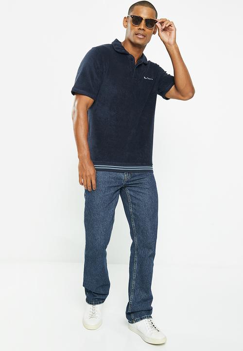 Ben Sherman - Ben terry self stripe polo - dark navy