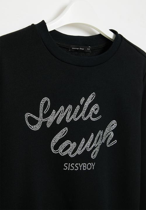 SISSY BOY - Come sun or rain: regular fit top with long sleeves - black