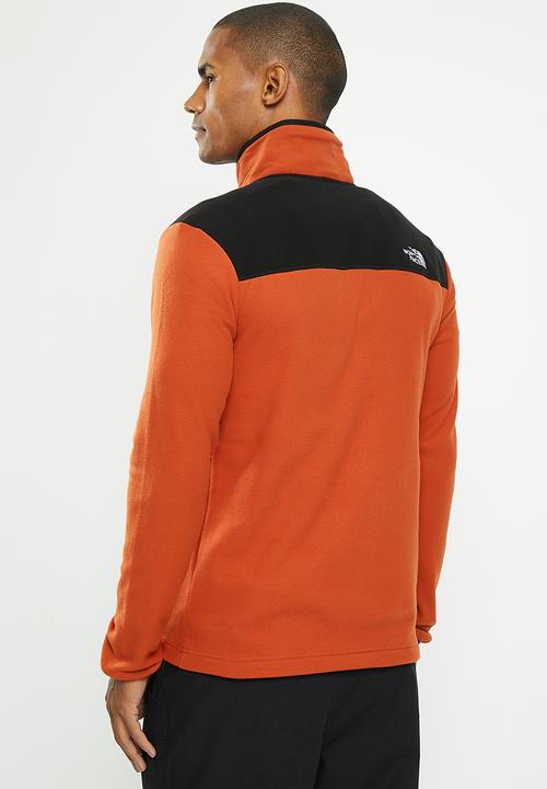 The North Face - Homesafe snap neck fleece pullover - rusted bronze/tnf black 
