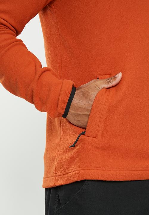 The North Face - Homesafe snap neck fleece pullover - rusted bronze/tnf black 