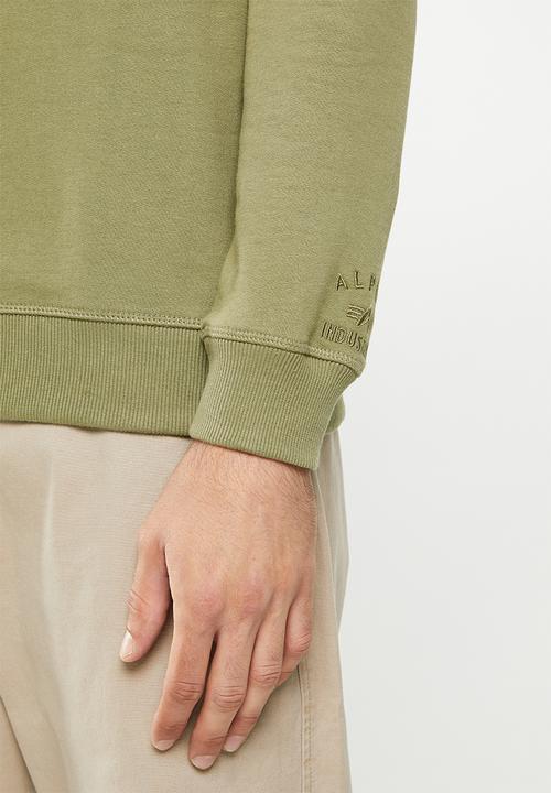 Alpha Industries - Alpha logo crew - olive
