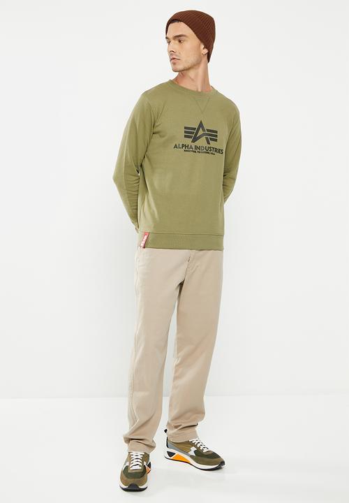 Alpha Industries - Alpha logo crew - olive