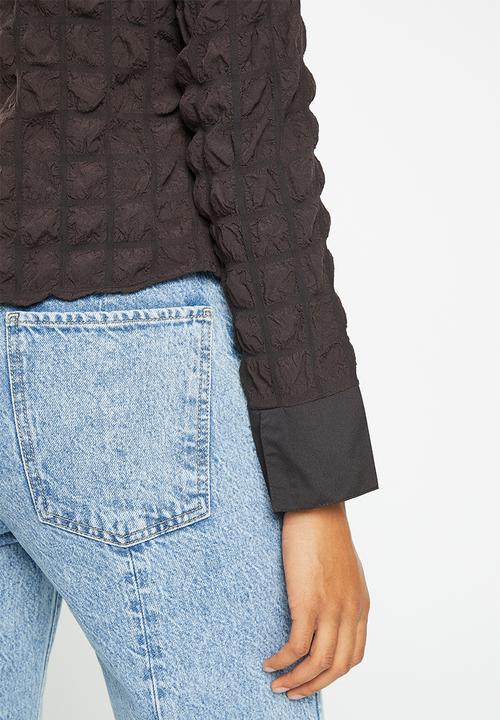 Daisy Street - Bubble cotton shirt - brown
