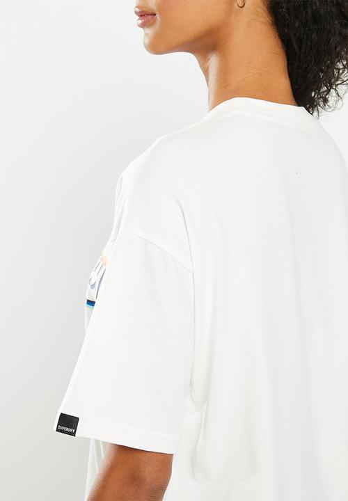 Superdry. - Vintage logo rainbow tee - off white