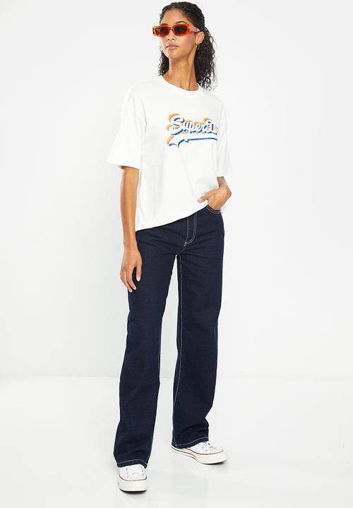 Superdry. - Vintage logo rainbow tee - off white
