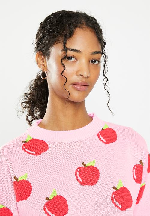 Daisy Street - Apple knitted jumper - pink